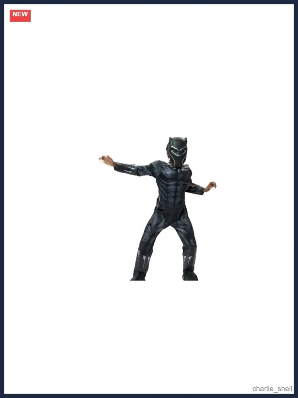 Marvel Black Panther Deluxe Kids Superhero Halloween Costume Jumpsuit Mask